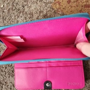Pink and blue wallet